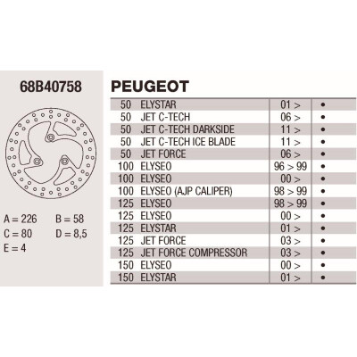 Disco de freio Brembo DP 226X4 68B40758BRE