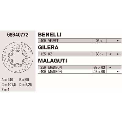 Disco de freio Brembo DP 240X4 68B40772BRE