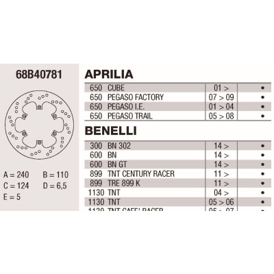 Disco de freio Brembo DP 240X5 68B40781BRE