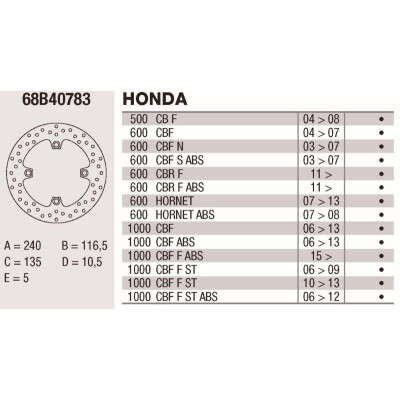 Disco de freio Brembo DP 240X5 68B40783BRE