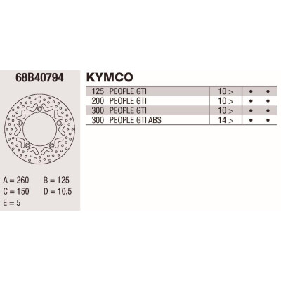 Disco de freio Brembo DP 260X5 68B40794BRE