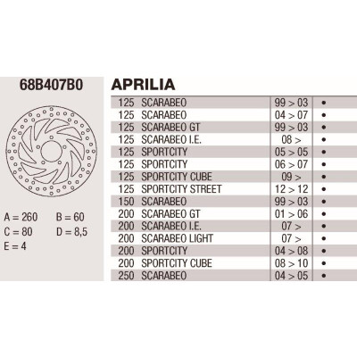 Disco de freio Brembo DP 260X4 68B407B0BRE