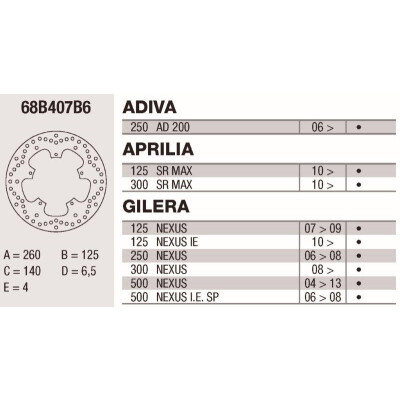 Disco de freio Brembo DP 260X4 68B407B6BRE