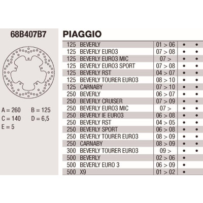 Disco de freio Brembo DP 260X5 68B407B7BRE