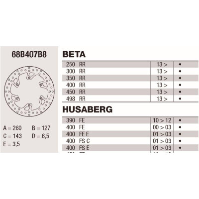 Disco de freio Brembo DP 260X3.7 68B407B8BRE