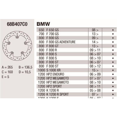 Disco de freio Brembo DP 265X5 68B407C0BRE