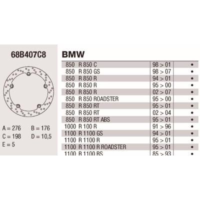 Disco de freio Brembo DP 276X5 68B407C8BRE