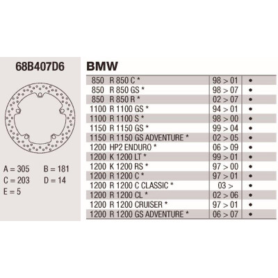 Disco de freio Brembo DP 305X5