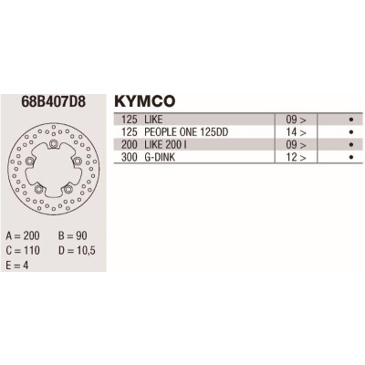 Disco de freio Brembo 200X4 68B407D8BRE