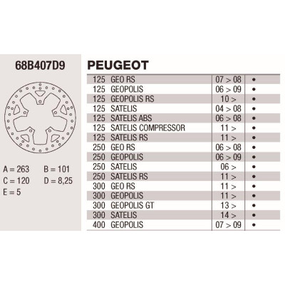 Disco de freio Brembo DP 260X5 68B407D9BRE