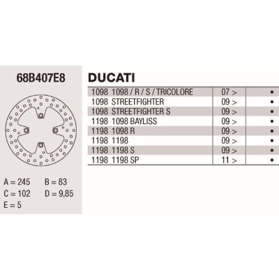Disco de freio Brembo DP 245X5 68B407E8BRE