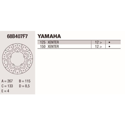 Disco de freio Brembo 267X4 68B407F7BRE