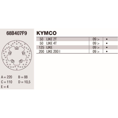 Disco de freio Brembo 220X4