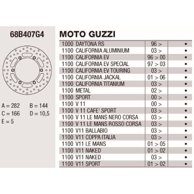 Disco de freio Brembo 282X5 68B407G4BRE