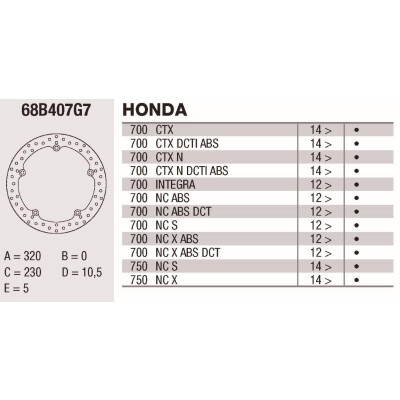 Disco de freio Brembo 320X5 68B407G7BRE