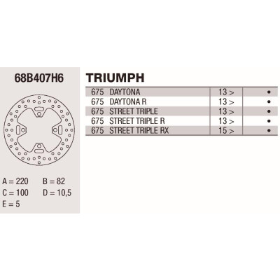 Disco de freio Brembo DP 220X5 68B407H6BRE