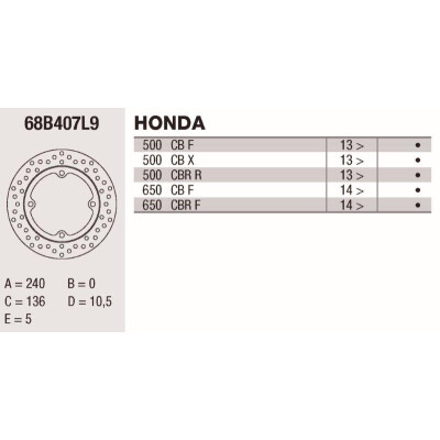 Disco de freio Brembo DP 240X5 68B407L9BRE