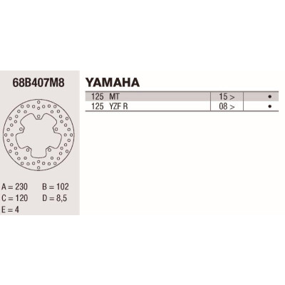 Disco de freio Brembo DP 230X4 68B407M8BRE