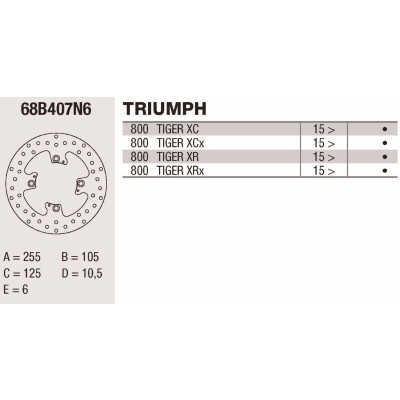 Disco de freio Brembo DP 255X6 68B407N6BRE