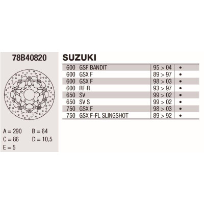 Disco de freio Brembo DP 290X5 78B40820BRE