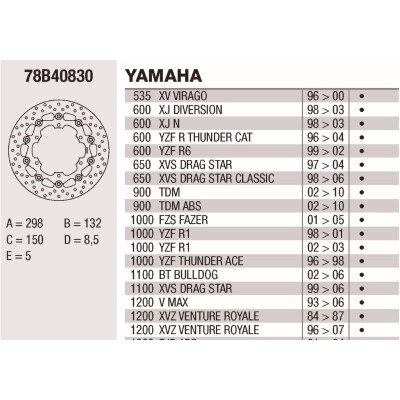Disco de freio Brembo DP 298X5 78B40830BRE