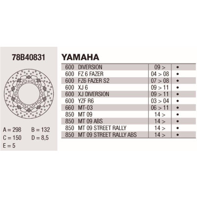 Disco de freio Brembo DP 298X5 78B40831BRE