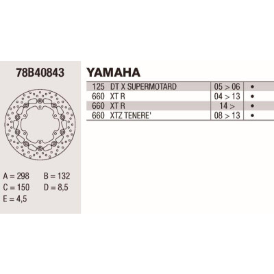 Disco de freio Brembo DC 298X4.5 78B40843BRE