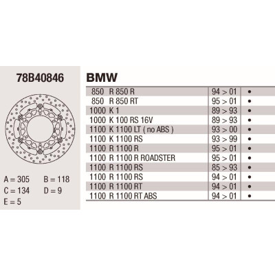 Disco de freio Brembo 305X5 78B40846BRE