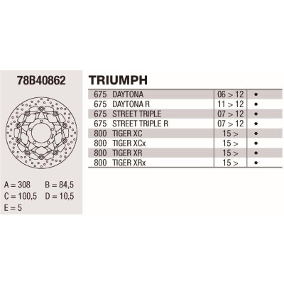 Disco de freio Brembo DP 310X5 78B40862BRE