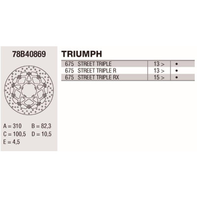 Disco de freio Brembo DC 310X4.5 78B40869BRE