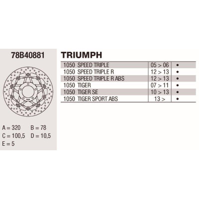 Disco de freio Brembo DP 320X5 78B40881BRE
