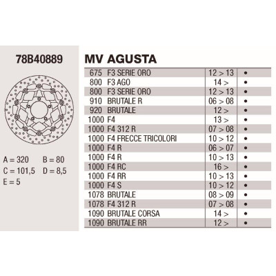 Disco de freio Brembo DC 320X5 78B40889BRE