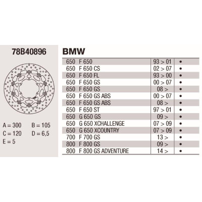 Disco de freio Brembo DP 300X5 78B40896BRE