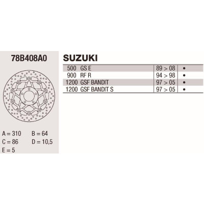 Disco de freio Brembo DC 310X5 78B408A0BRE