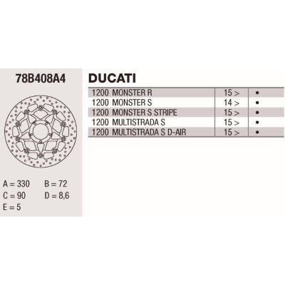 Disco de freio Brembo DC 330X5 78B408A4BRE