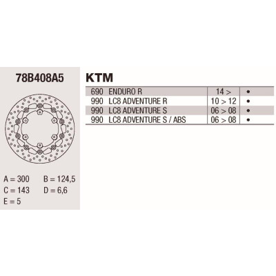 Disco de freio Brembo DC 300X5 78B408A5BRE
