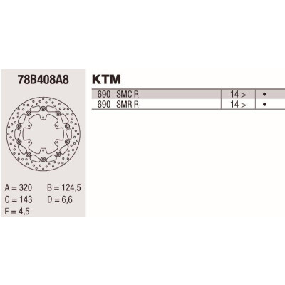 Disco de freio Brembo DC 320X4.5 78B408A8BRE