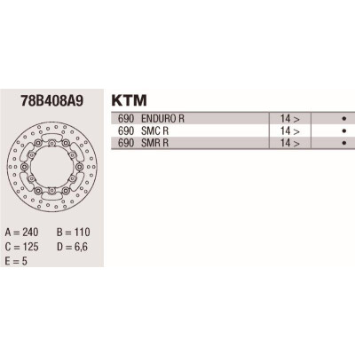 Disco de freio Brembo DC 240X4,5