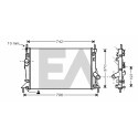 Radiador, refrigeração do motor EACLIMA 31R22125ELA