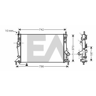 Radiador, refrigeração do motor EACLIMA 31R22125ELA