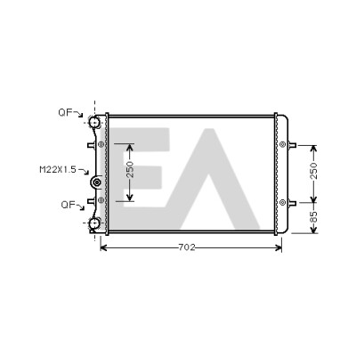 Radiador, refrigeração do motor EACLIMA 31R02033ELA