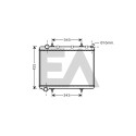 Radiador, refrigeração do motor EACLIMA 31R55043ELA