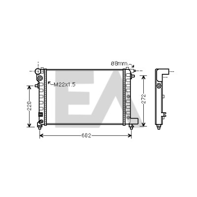 Radiador, refrigeração do motor EACLIMA 31R10076ELA