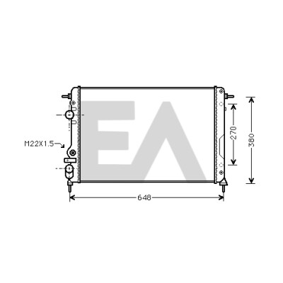 Radiador, refrigeração do motor EACLIMA 31R60116ELA