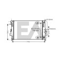 Radiador, refrigeração do motor EACLIMA 31R50182ELA