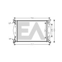Radiador, refrigeração do motor EACLIMA 31R02037ELA