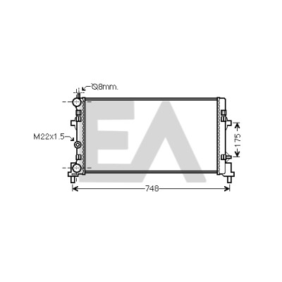 Radiador, refrigeração do motor EACLIMA 31R67017ELA