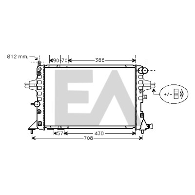 Radiador, refrigeração do motor EACLIMA 31R54195ELA