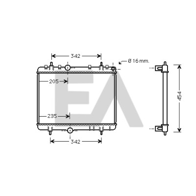 Radiador, refrigeração do motor EACLIMA 31R55045ELA