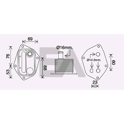 Radiador de óleo, óleo do motor EACLIMA 37G28009ELA